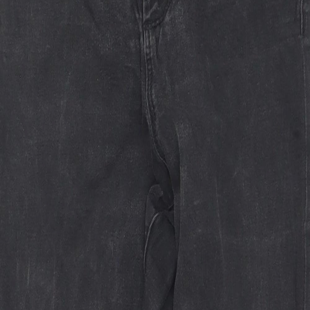 Denim & Co. Womens Black  Cotton Skinny Jeans Size 10 L28 in Regular Button