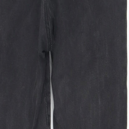 Denim & Co. Womens Black  Cotton Skinny Jeans Size 10 L28 in Regular Button