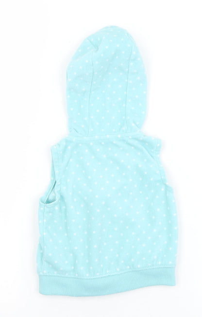 Carters Girls Green Polka Dot  Gilet Jacket Size 12 Months   Zip