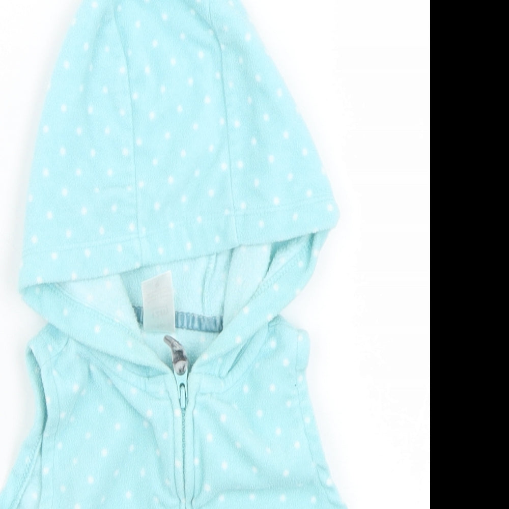 Carters Girls Green Polka Dot  Gilet Jacket Size 12 Months   Zip