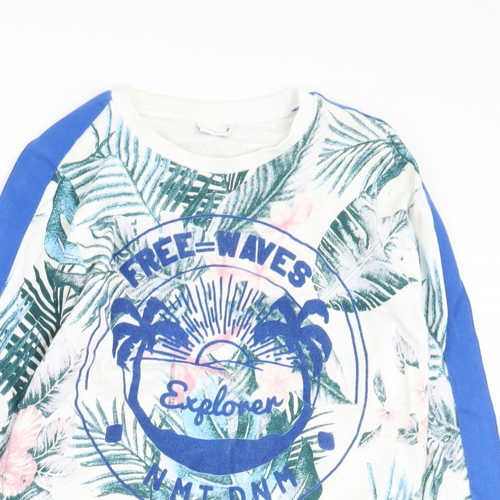name it Girls Multicoloured Floral Cotton Pullover Sweatshirt Size 11-12 Years   - Waves