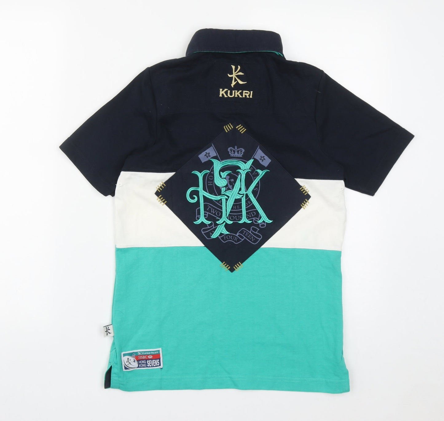 Kukri Womens Multicoloured  Cotton Basic Polo Size 8 Collared Button