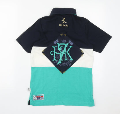 Kukri Womens Multicoloured  Cotton Basic Polo Size 8 Collared Button