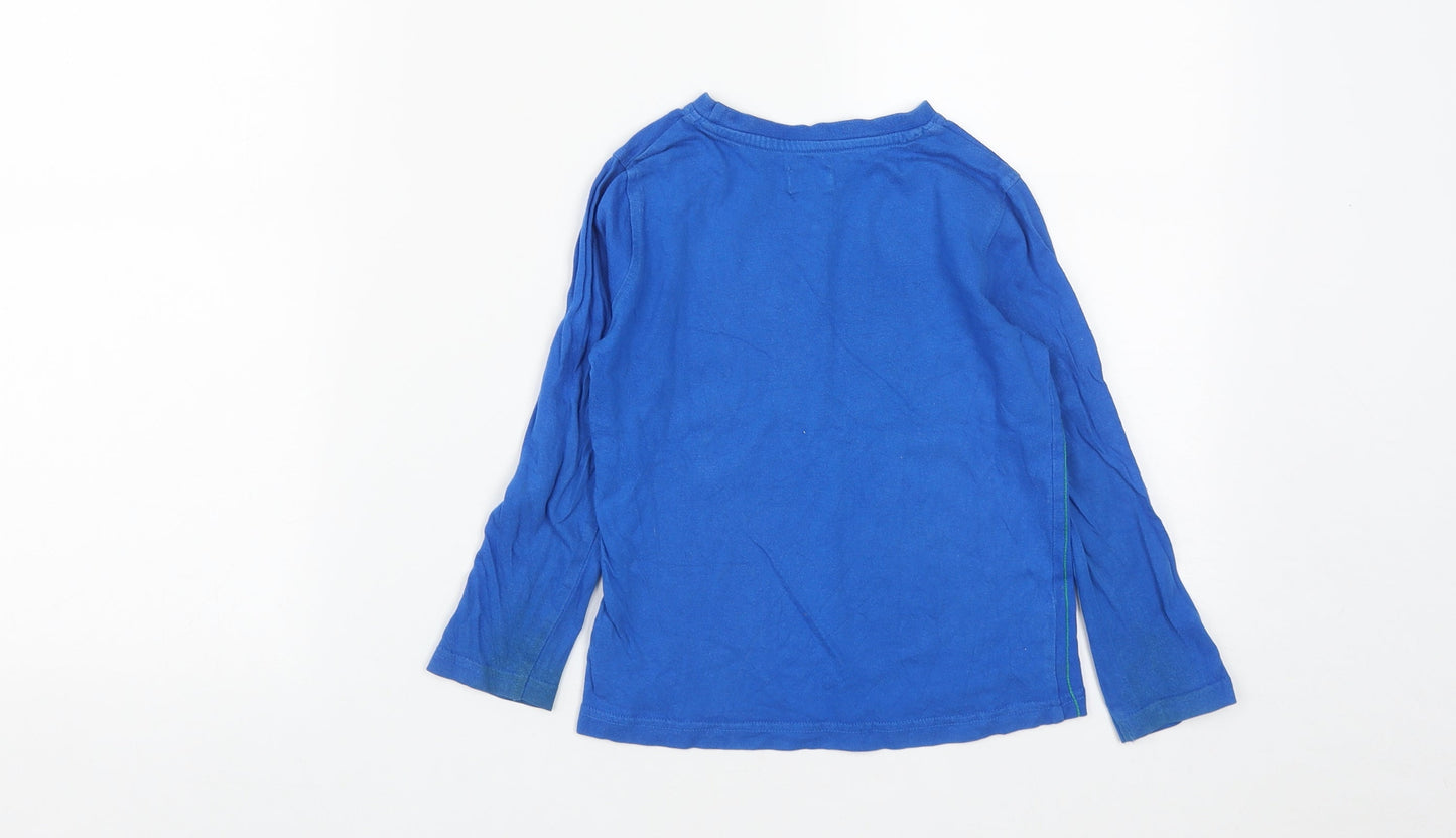F&F Boys Blue  Cotton Basic Casual Size 4-5 Years Round Neck  - Robot Print