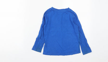 F&F Boys Blue  Cotton Basic Casual Size 4-5 Years Round Neck  - Robot Print
