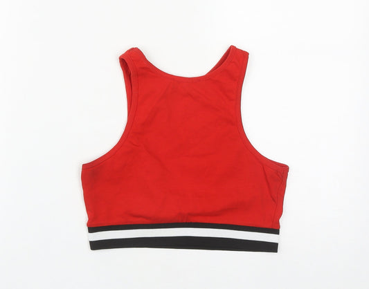 Womens UK Size 8 New Look Red Cropped Tank