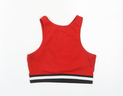 Womens UK Size 8 New Look Red Cropped Tank