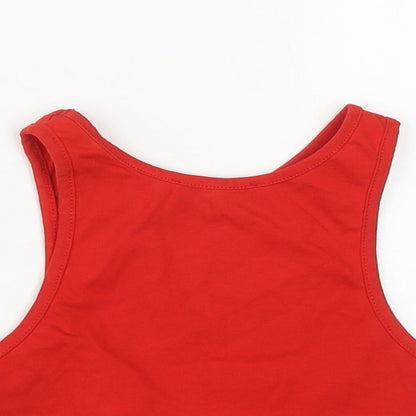 Womens UK Size 8 New Look Red Cropped Tank