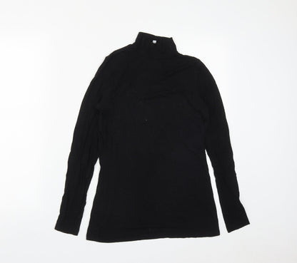 Womens UK Size 10 Warehouse Black Basic T-Shirt