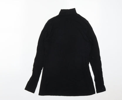 Womens UK Size 10 Warehouse Black Basic T-Shirt