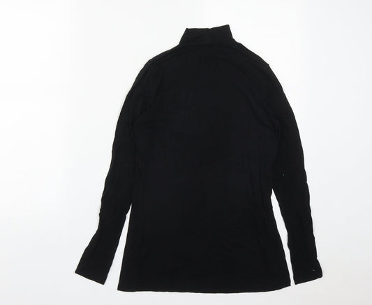 Womens UK Size 10 Warehouse Black Basic T-Shirt