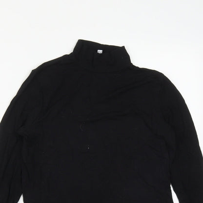 Womens UK Size 10 Warehouse Black Basic T-Shirt