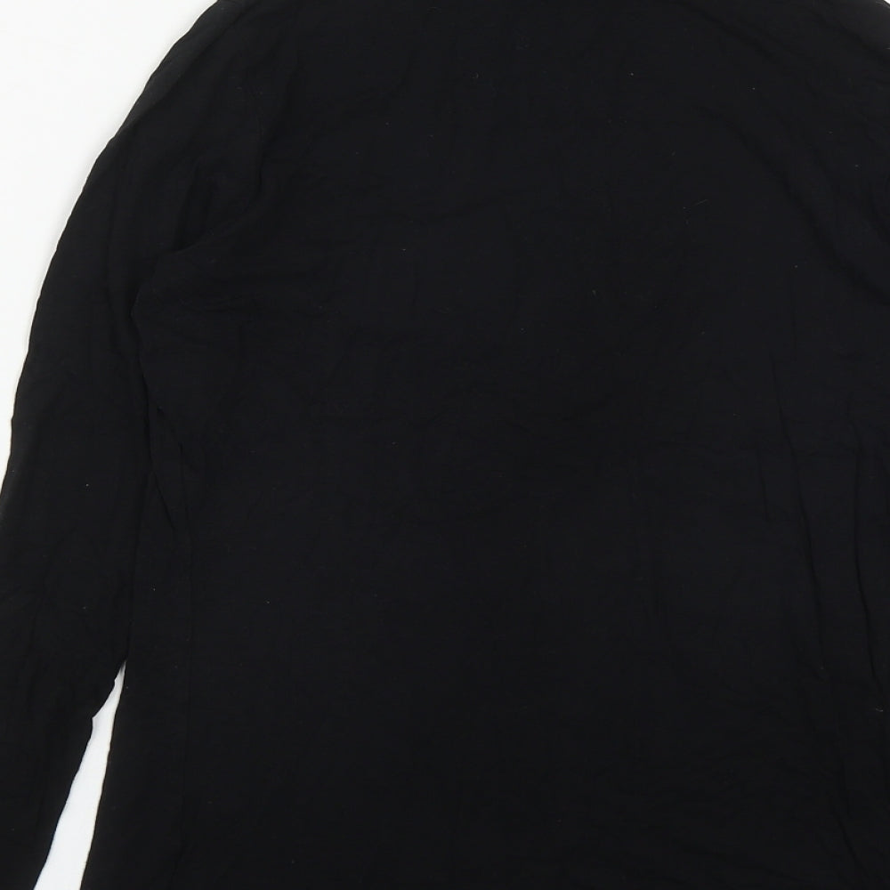 Womens UK Size 10 Warehouse Black Basic T-Shirt