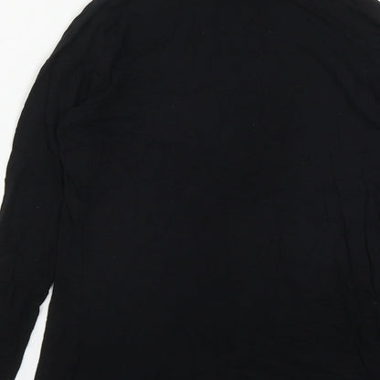 Womens UK Size 10 Warehouse Black Basic T-Shirt