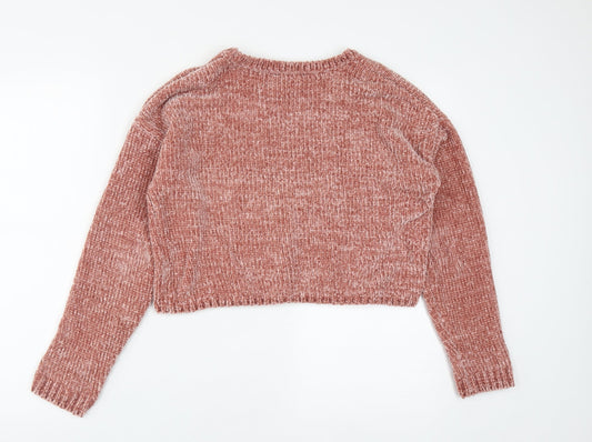 Womens UK Size S Stradivarius Pink Pullover Jumper