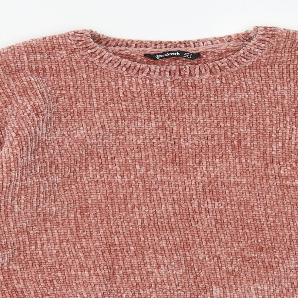 Womens UK Size S Stradivarius Pink Pullover Jumper