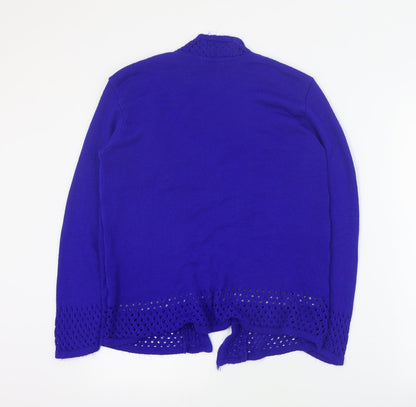 Lady Joe Womens Blue Round Neck Geometric Acrylic Pullover Jumper Size S