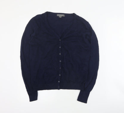 Primark Womens Blue V-Neck  Cotton Cardigan Jumper Size M