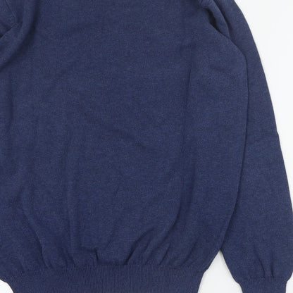 Dunnes Mens Blue V-Neck  Cotton Pullover Jumper Size M