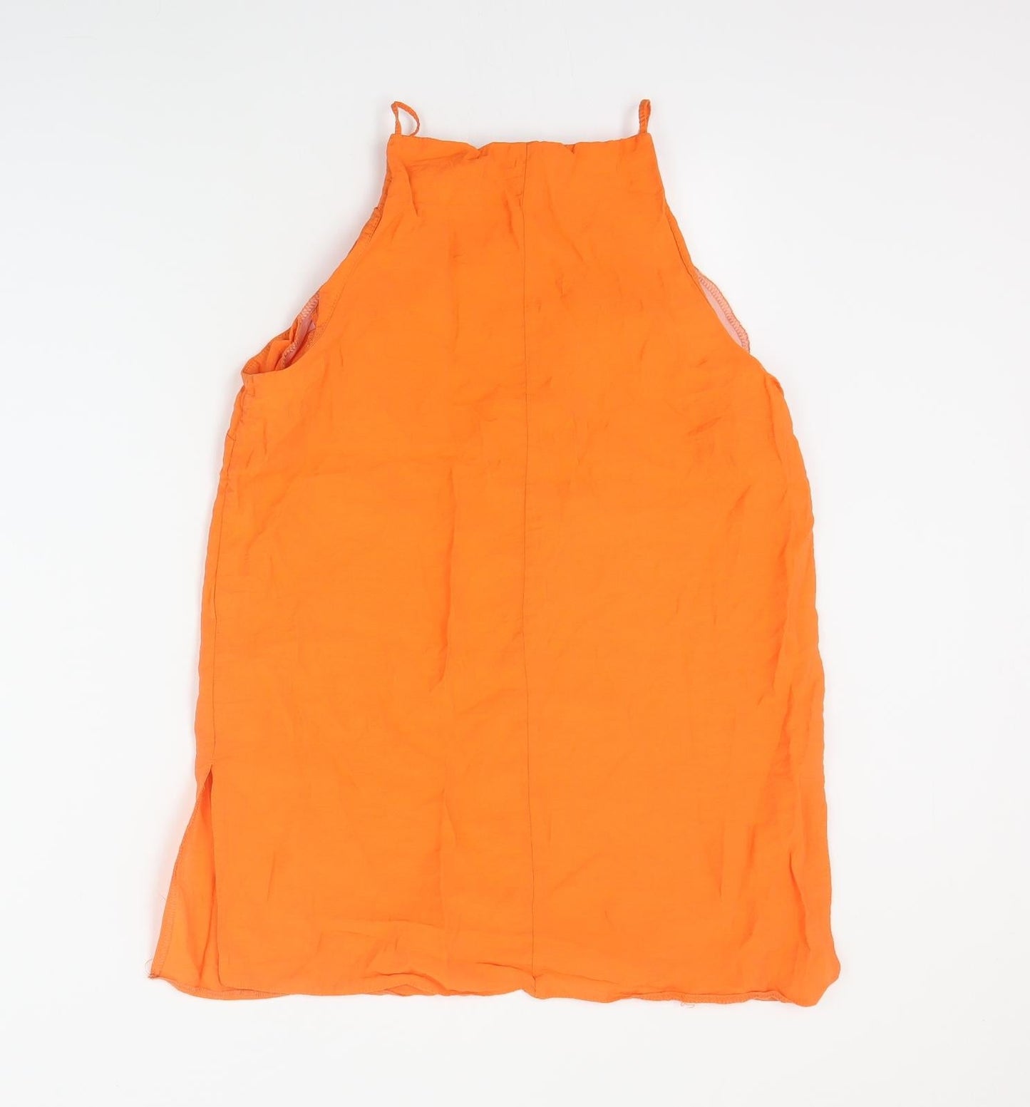 Primark Womens Orange  Viscose Basic Tank Size 10 Mock Neck