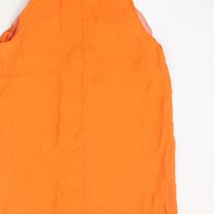 Primark Womens Orange  Viscose Basic Tank Size 10 Mock Neck
