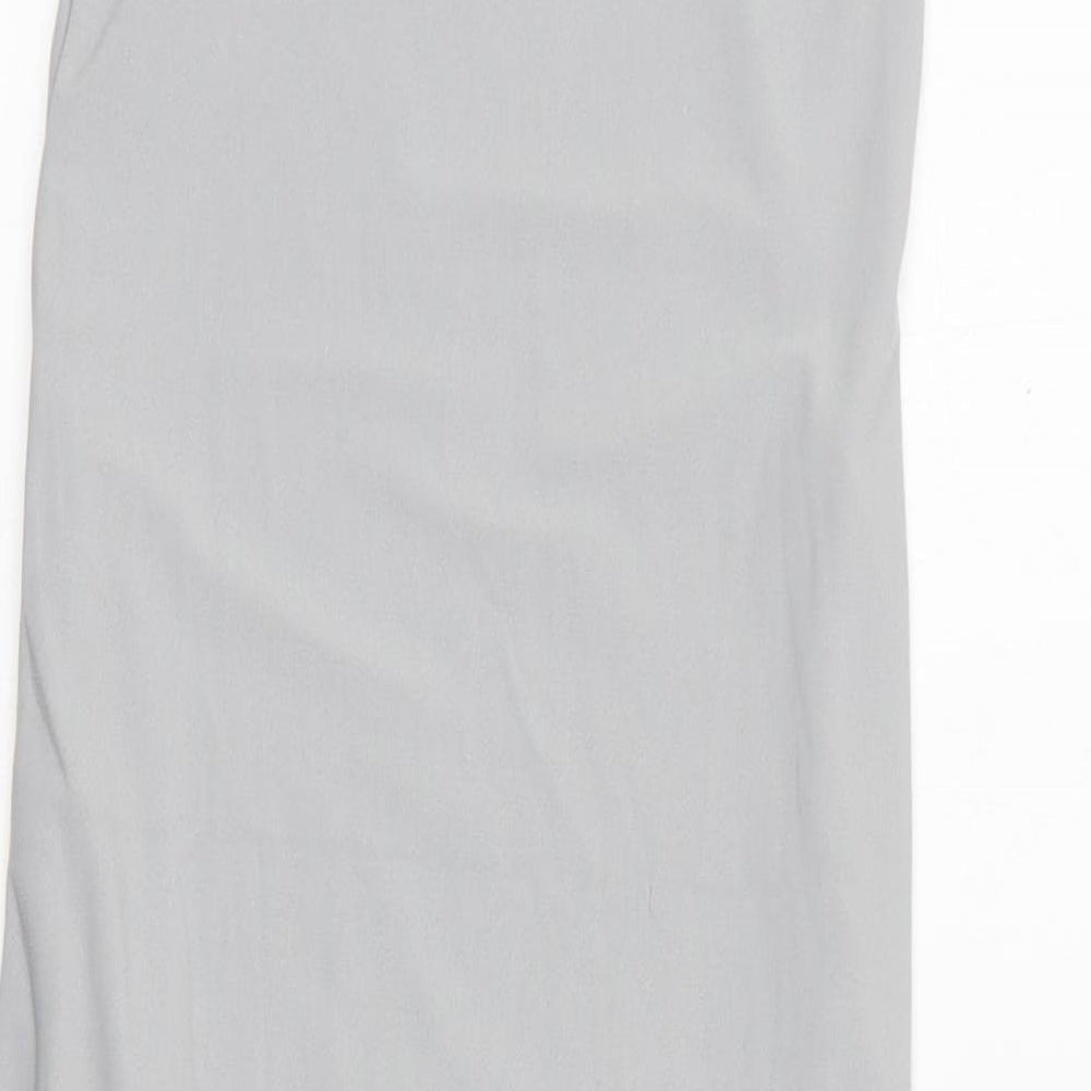 Boohoo Womens Grey  Polyester Bodycon  Size 8  Square Neck Pullover