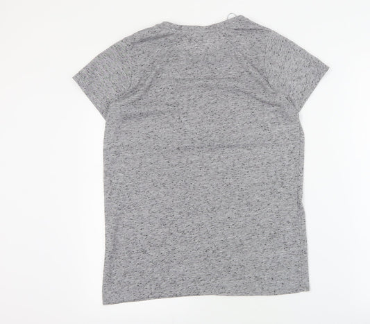 Primark Womens Grey  Polyester Basic T-Shirt Size 6 Round Neck
