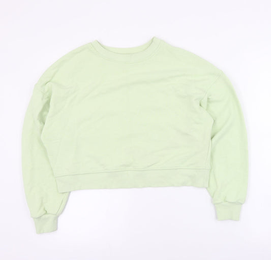 Womens UK Size S Pull & Bear Green Pullover Sweatshirt