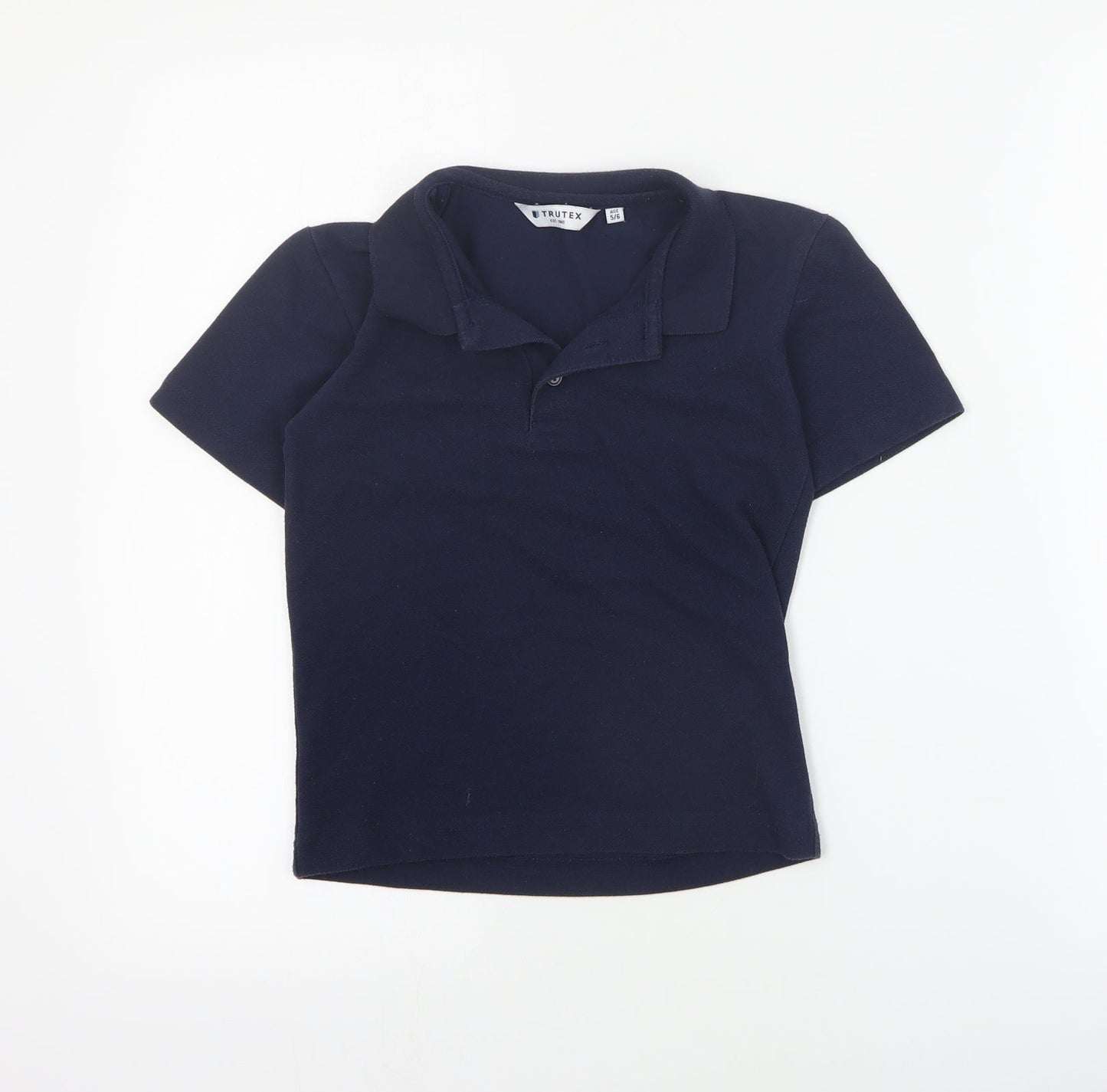 Trutex Boys Blue  Polyester Basic Polo Size 5-6 Years Collared Button