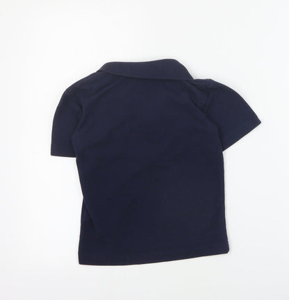 Trutex Boys Blue  Polyester Basic Polo Size 5-6 Years Collared Button