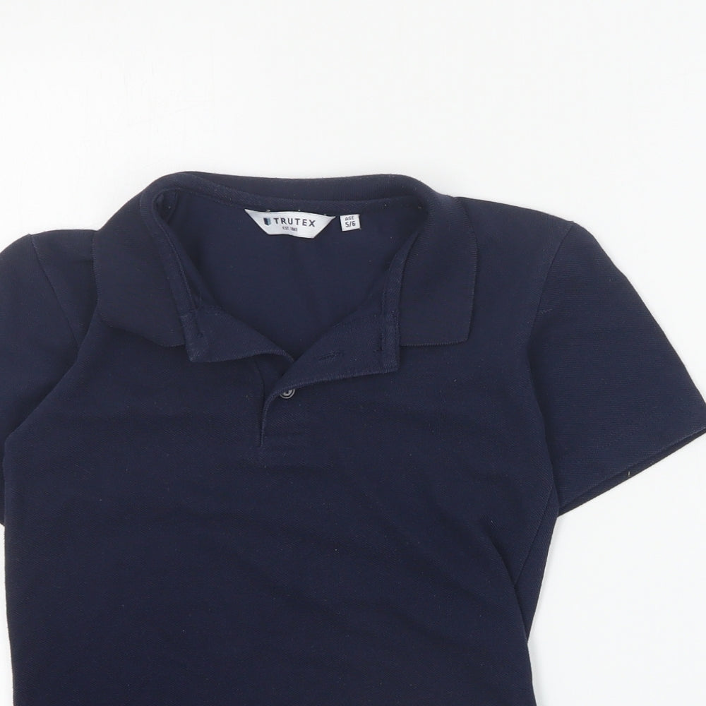 Trutex Boys Blue  Polyester Basic Polo Size 5-6 Years Collared Button