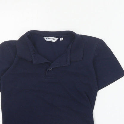 Trutex Boys Blue  Polyester Basic Polo Size 5-6 Years Collared Button