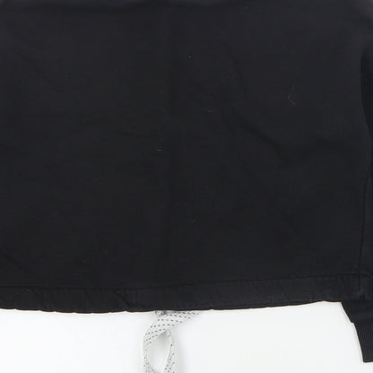 Marks and Spencer Girls Black  Cotton Pullover Sweatshirt Size 7-8 Years  Pullover - Cropped
