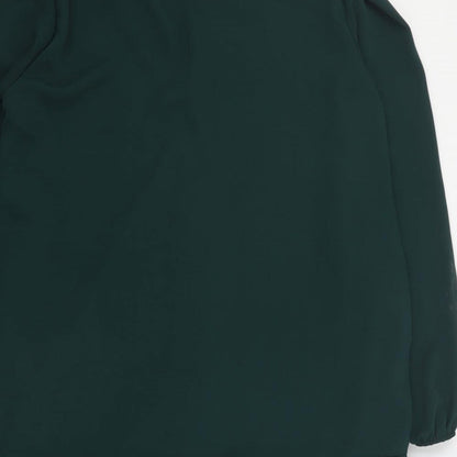 New Look Womens Green  Polyester Shift  Size 8  V-Neck Button