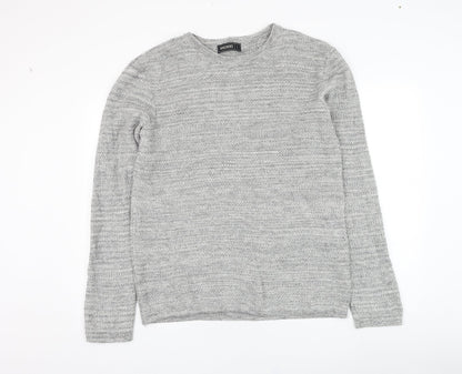 Peacocks Mens Grey Round Neck  Cotton Pullover Jumper Size L