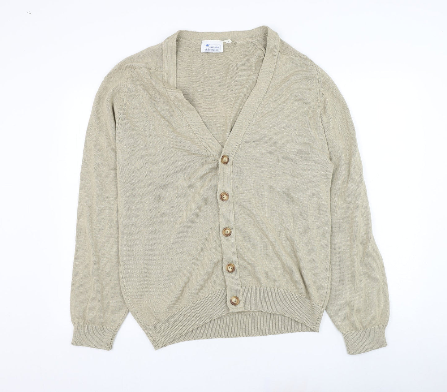 Campsite OF Scotland Womens Brown V-Neck  Polyester Cardigan Jumper Size S