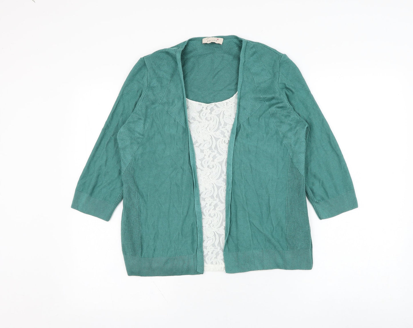 Womens UK Size 14 Marks and Spencer Green Cardigan Jumper