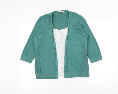 Womens UK Size 14 Marks and Spencer Green Cardigan Jumper