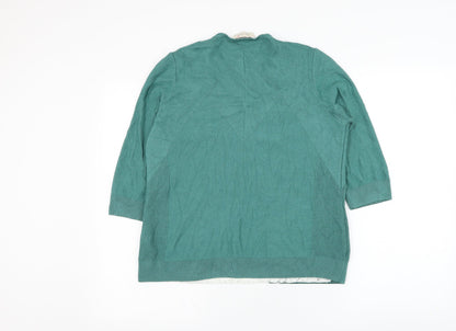 Womens UK Size 14 Marks and Spencer Green Cardigan Jumper