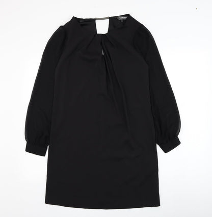 Dorothy Perkins Womens Black  Polyester Shift  Size 12  Round Neck Pullover