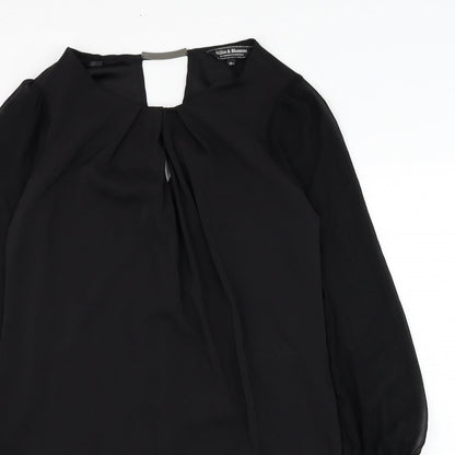 Dorothy Perkins Womens Black  Polyester Shift  Size 12  Round Neck Pullover