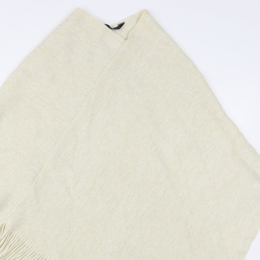 F&F Womens Beige Round Neck  Acrylic Cape Jumper One Size