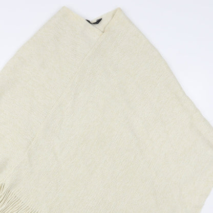 F&F Womens Beige Round Neck  Acrylic Cape Jumper One Size