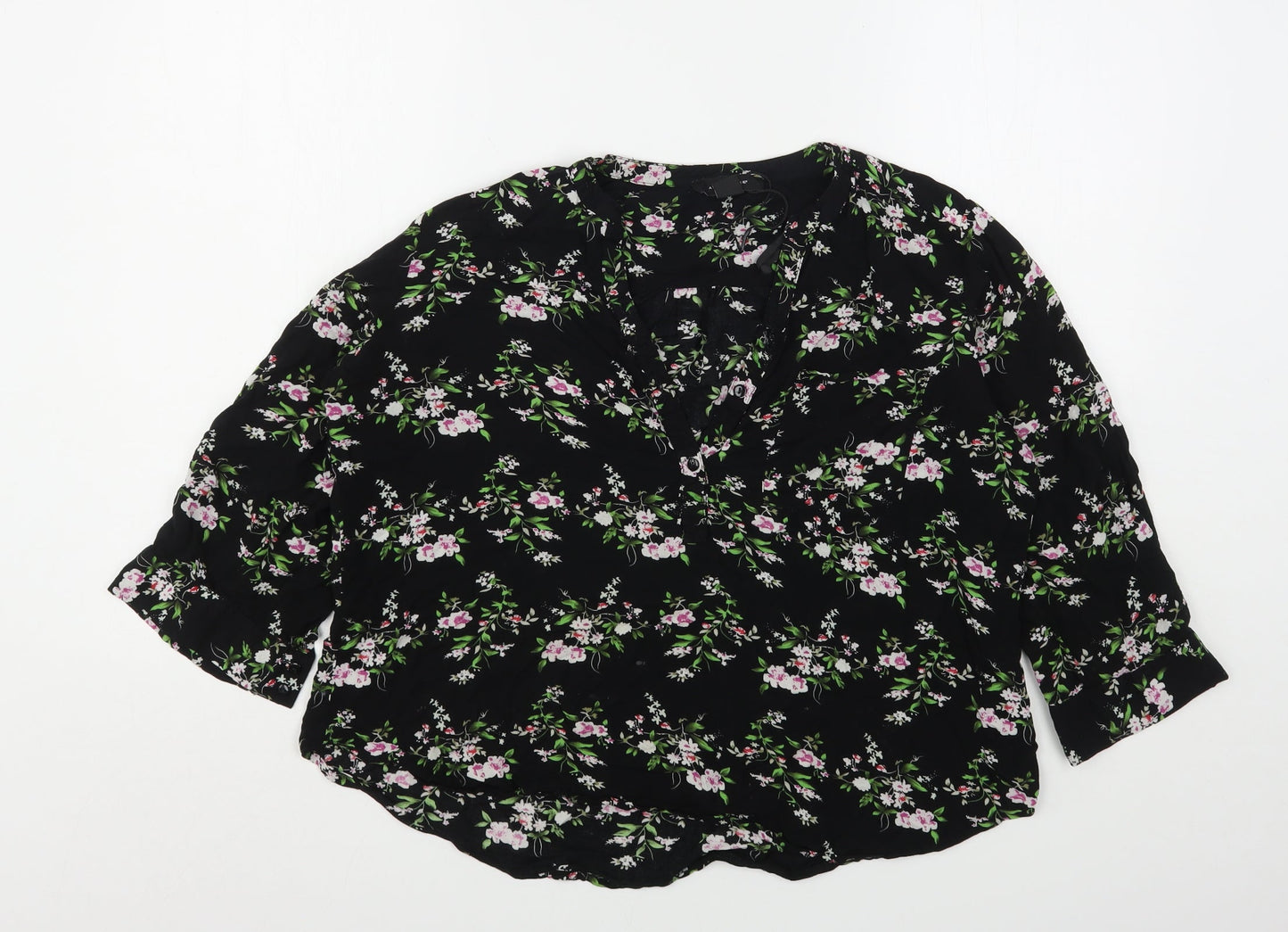 Womens UK Size 14 Atmosphere Black Basic Blouse
