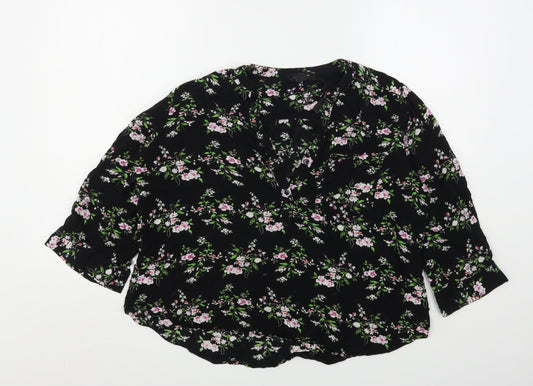 Womens UK Size 14 Atmosphere Black Basic Blouse