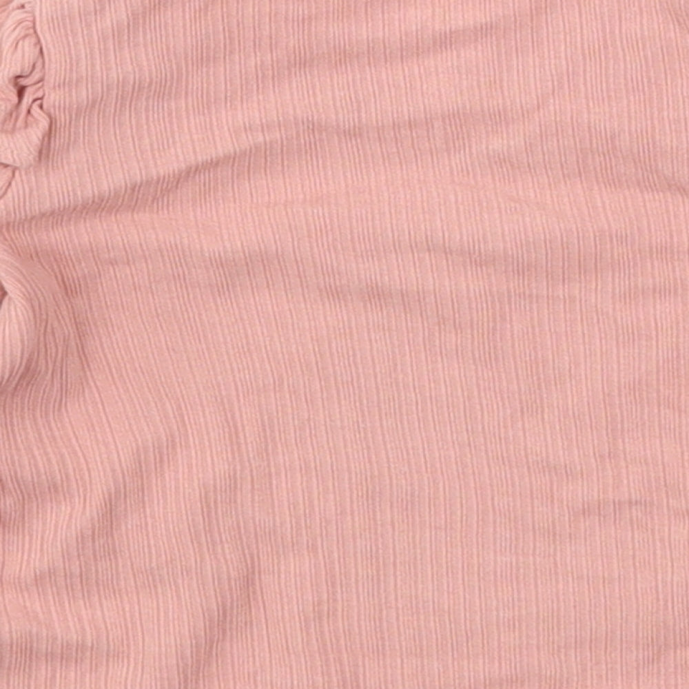 F&F Girls Pink  Cotton Basic T-Shirt Size 0-3 Months Round Neck