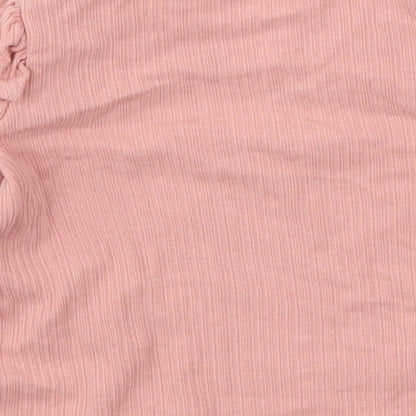 F&F Girls Pink  Cotton Basic T-Shirt Size 0-3 Months Round Neck