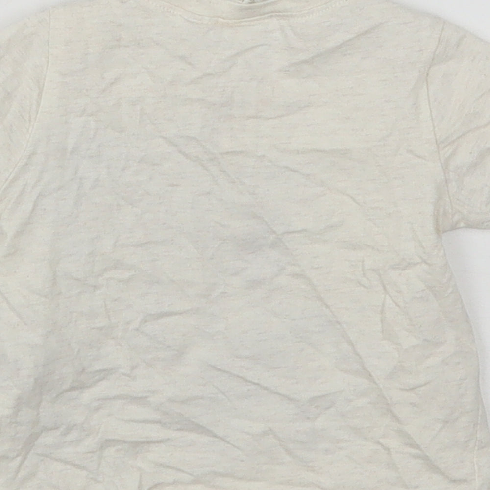 H&M Girls Beige  Cotton Basic T-Shirt Size 3-6 Months Round Neck  - Minnie Mouse