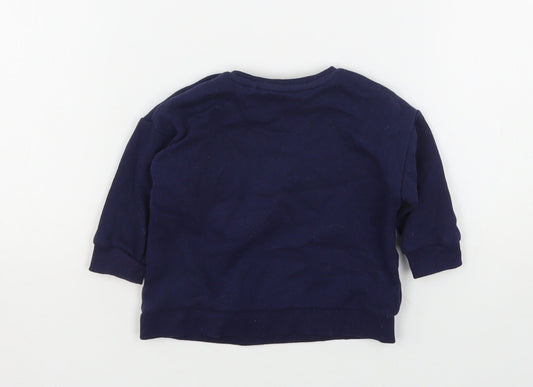 F&F Girls Blue  Cotton Pullover Jumper Size 3-6 Months