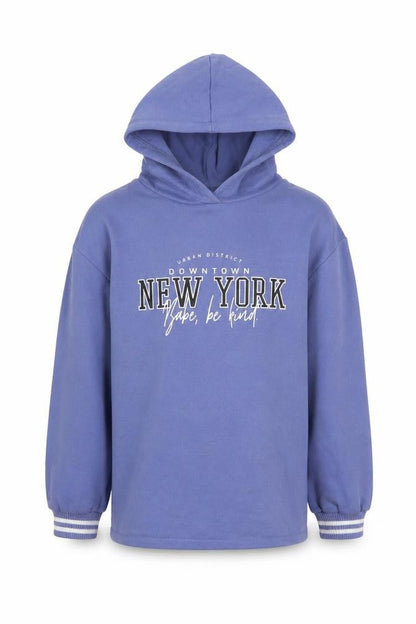 Matalan Girls Blue  Cotton Pullover Hoodie Size 9 Years